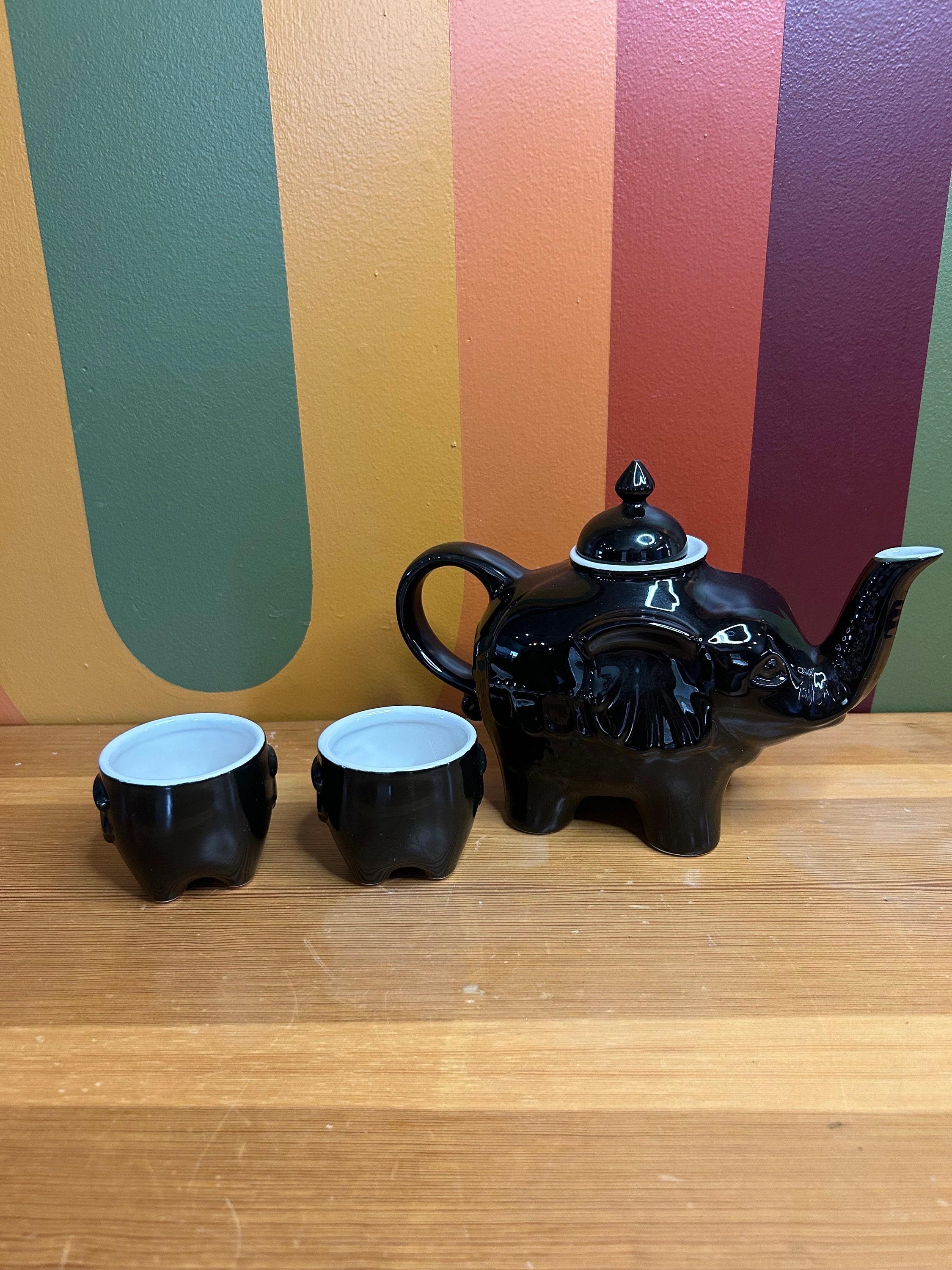 Black Elephant Ceramic Tea Pot Set Black Elephant Ceramic Tea Pot Set