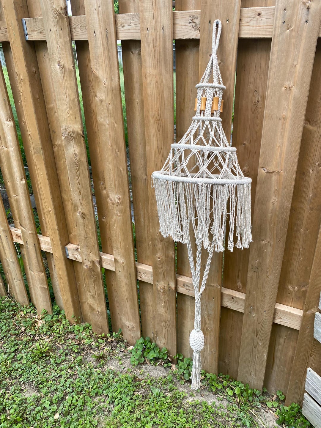 Macrame Cottagecore Macrame Cottagecore Super Large Hanging Planter Vintage Decor Wall ...