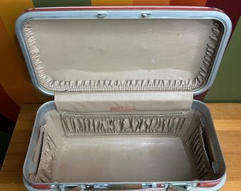 Samsonite Red Vintage Train Make up Vanity Hard Case Bag - Vintage