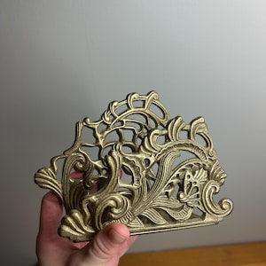 Porta cartas Teleflora estilo Art Nouveau vintage de latón