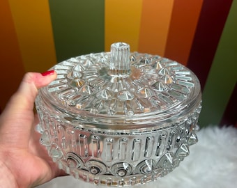 Klarglas schwere Vintage Dose Konfektdose Kanister Glas