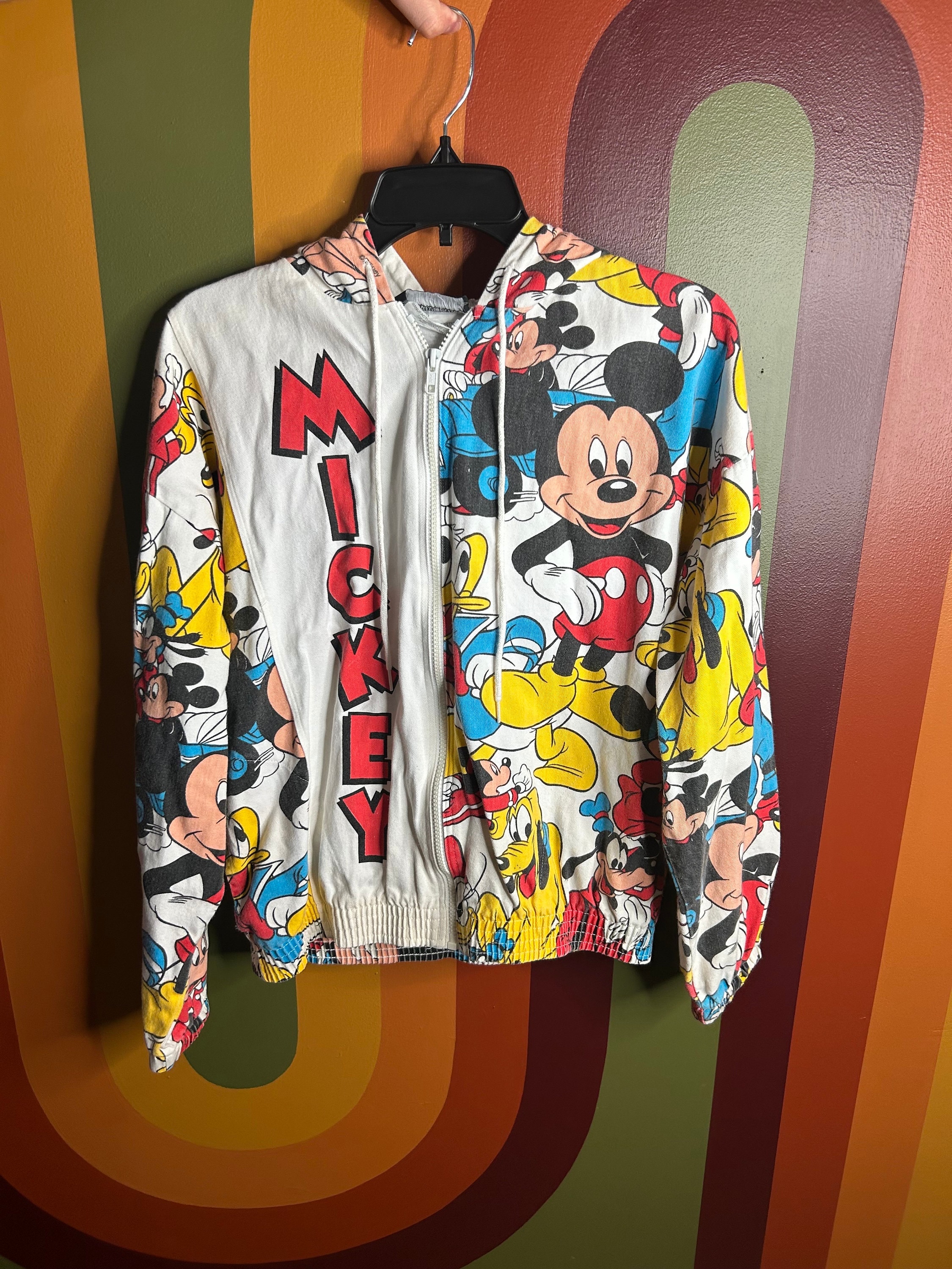 Vintage Mickey Mouse Disney Jacket Sweater Zip up Hoodie Donald