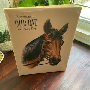 Cartão gigante de novidade para o Dia dos Pais, cartão de cavalo
