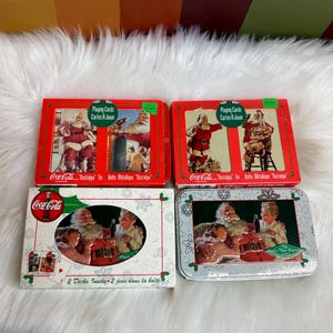 Latas de cartas de baralho colecionáveis de Natal Vintage Santa Claus Coca Cola - novo baralho de uma carta FALTANDO