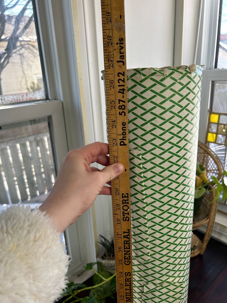 Vintage Department Store Green Wrapping Paper Stripe Christmas Retro