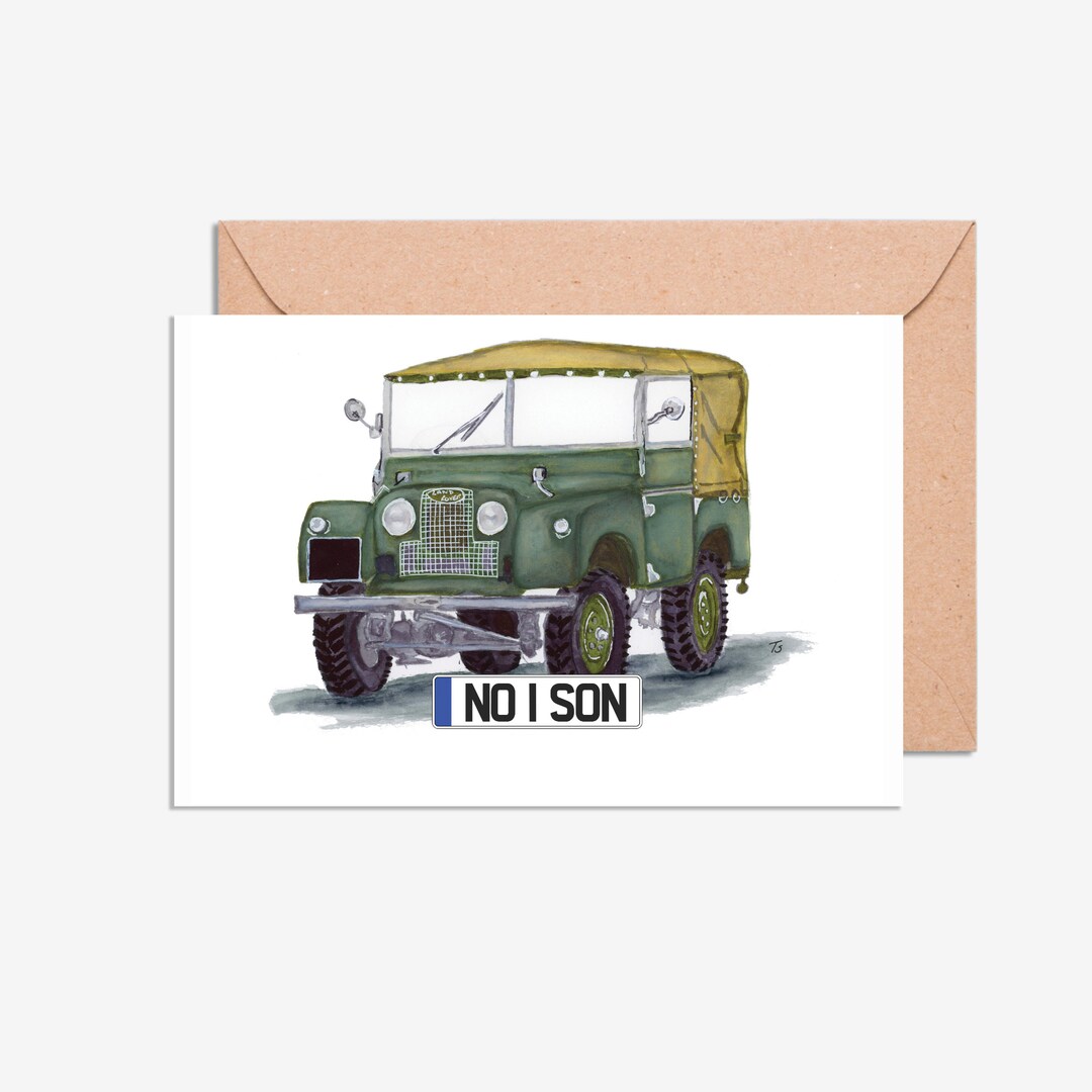 Number 1 Son Land Rover Number Plate Card / Birthday Cards for Land ...