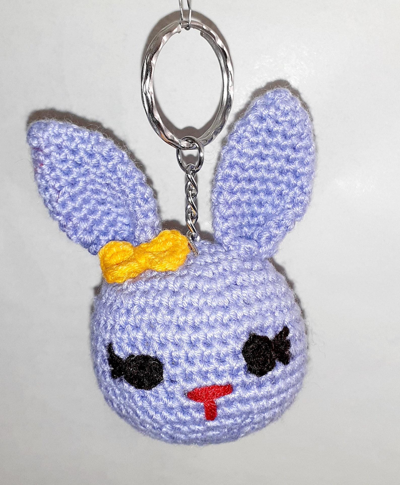 Bunny Keychain Handmade Pattern Crocheted Keychain Fun Etsy