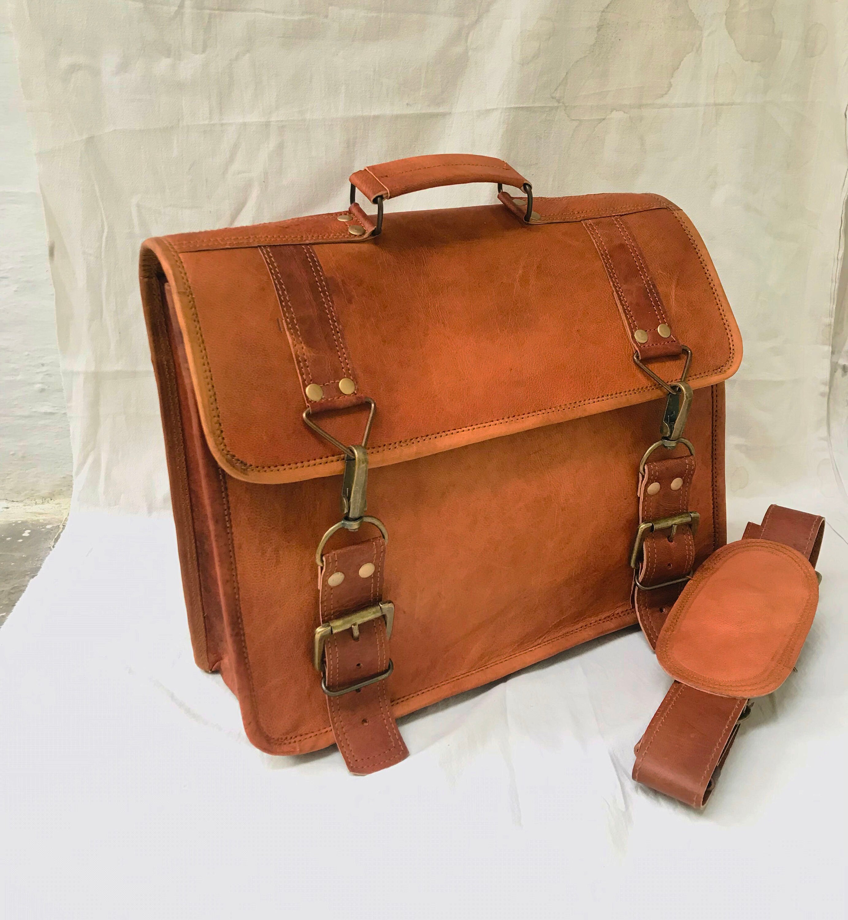 Brown Messenger Bag Laptop Briefcase Satchel Messenger Bag Etsy