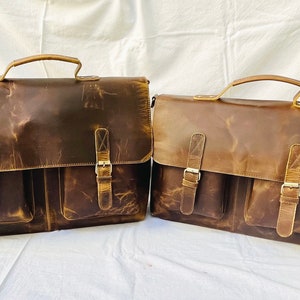 Handmade Leather buffalo Messenger Bag Vintage Shoulder Bag Office Briefcase Leather Crossbody Bag for Men And Women Best Valentine Gift