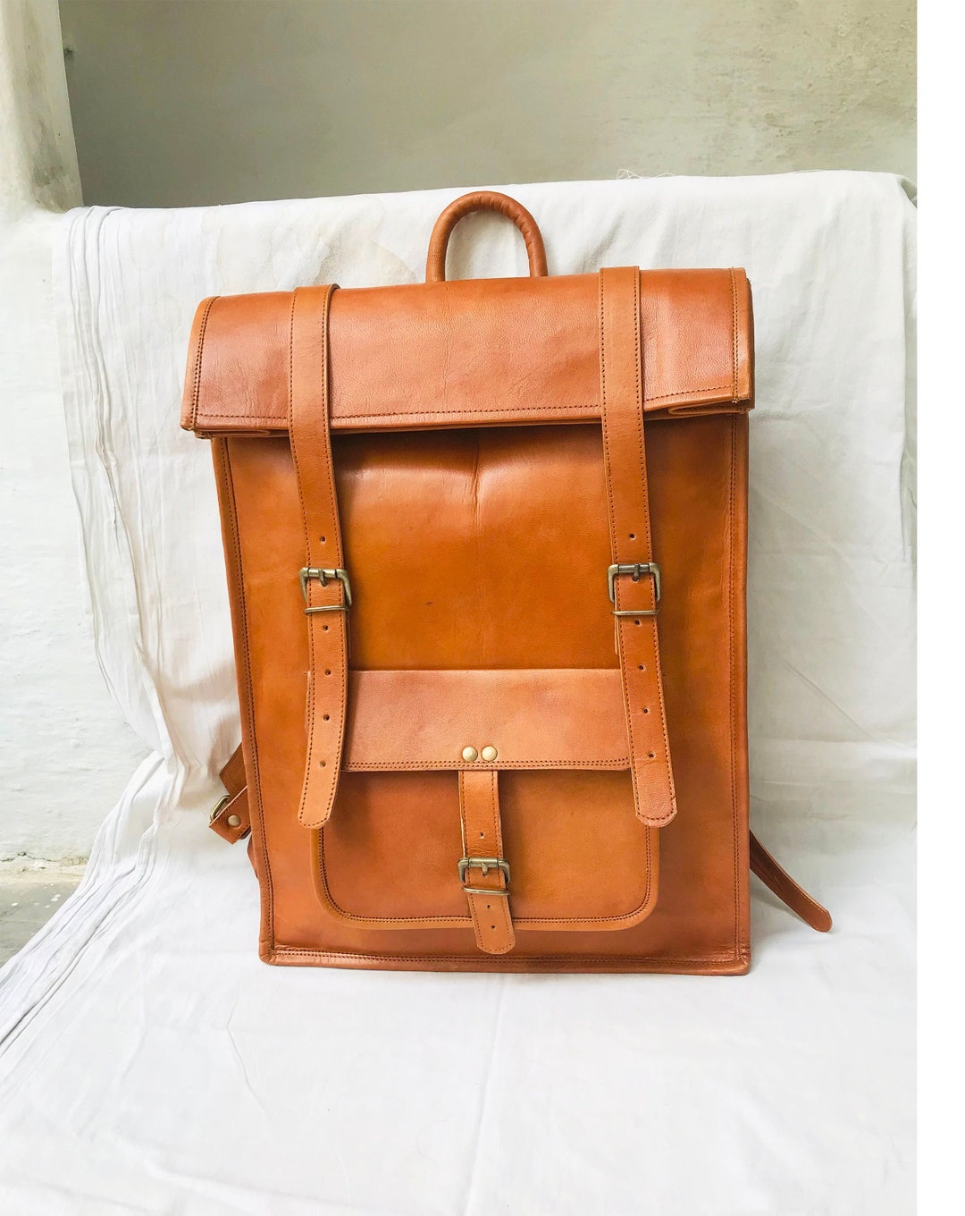 Leather Backpack Brown Leather Backpack Laptop Bag Leather Etsy