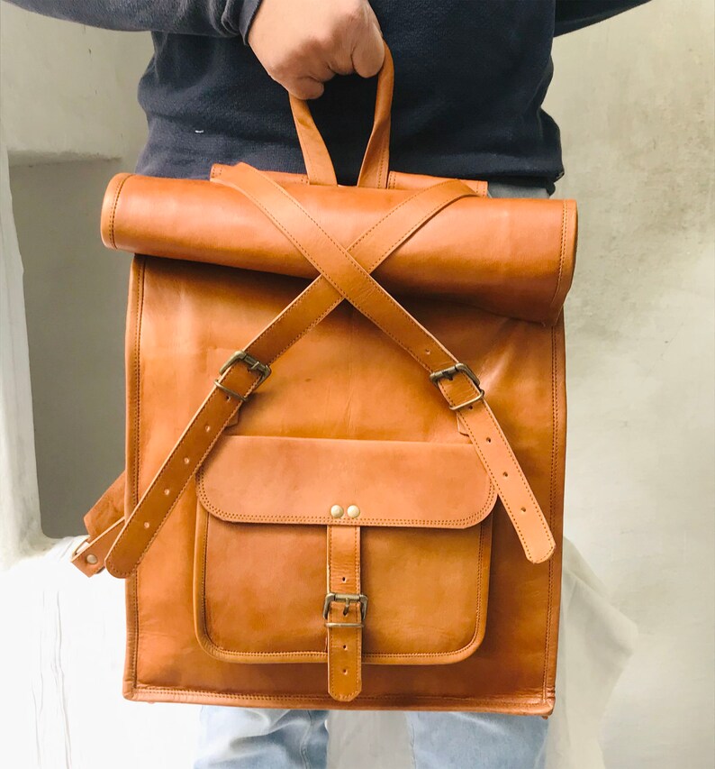 Leather Backpack Brown Leather Backpack Laptop Bag Leather Etsy