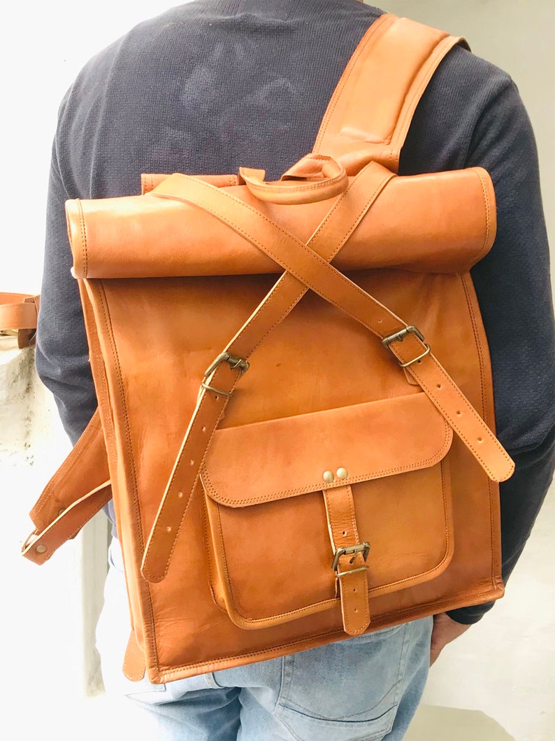 Leather Backpack Brown Leather Backpack Laptop Bag Leather Etsy