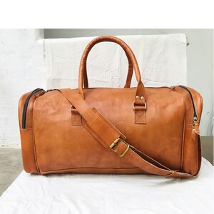 Handgefertigte Ledertasche Vintage Braun Reisetasche Personalisierte Herren Weekender Bag Leather Overnight and GYM Bag Best Valentine Geschenk