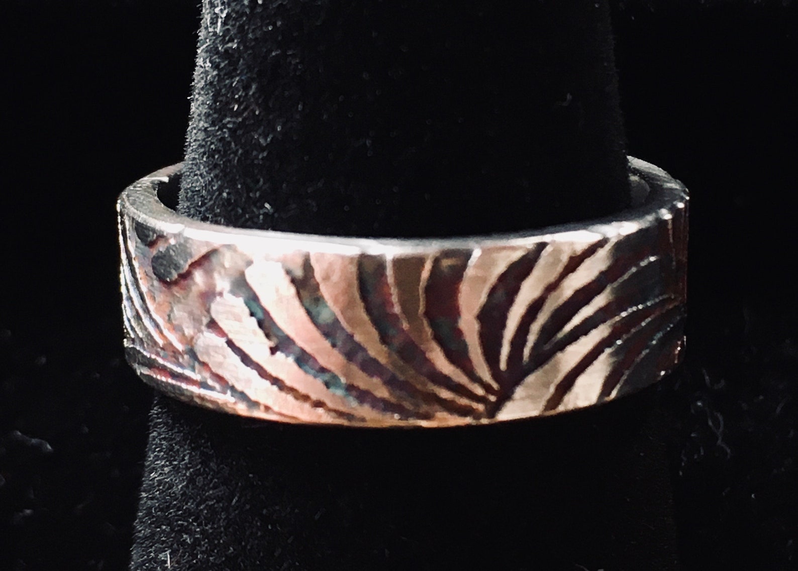 Handcrafted Acid Etched Sterling Silver Ring Etsy