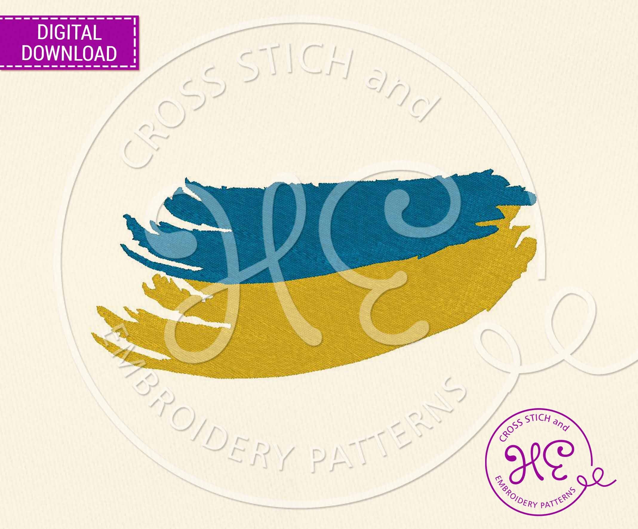 Ukraine Machine Embroidery Design Ukraine Flag Bundle Pattern Etsy