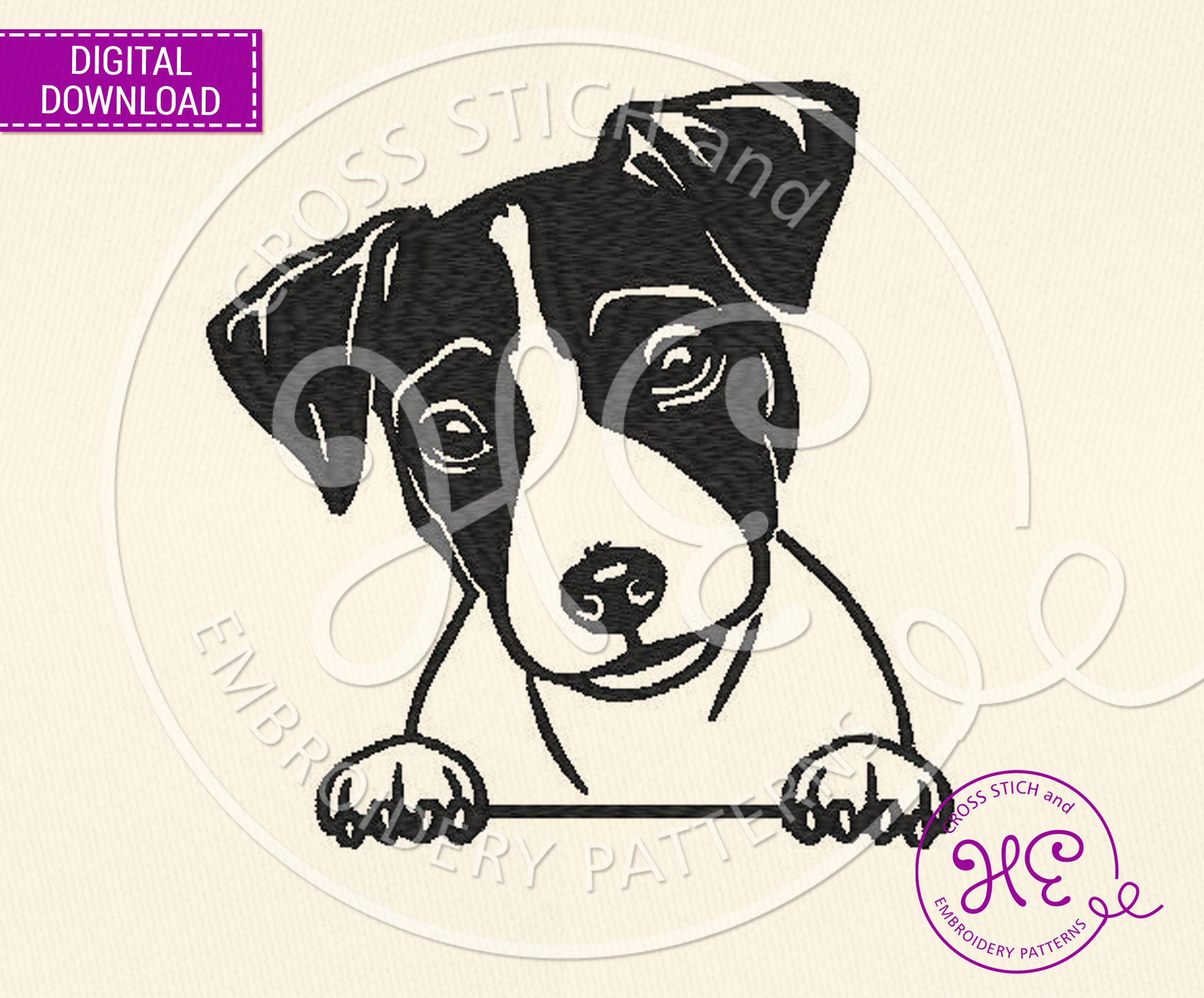 Jack Russell Terrier Embroidery Pattern Machine Embroidery - Etsy