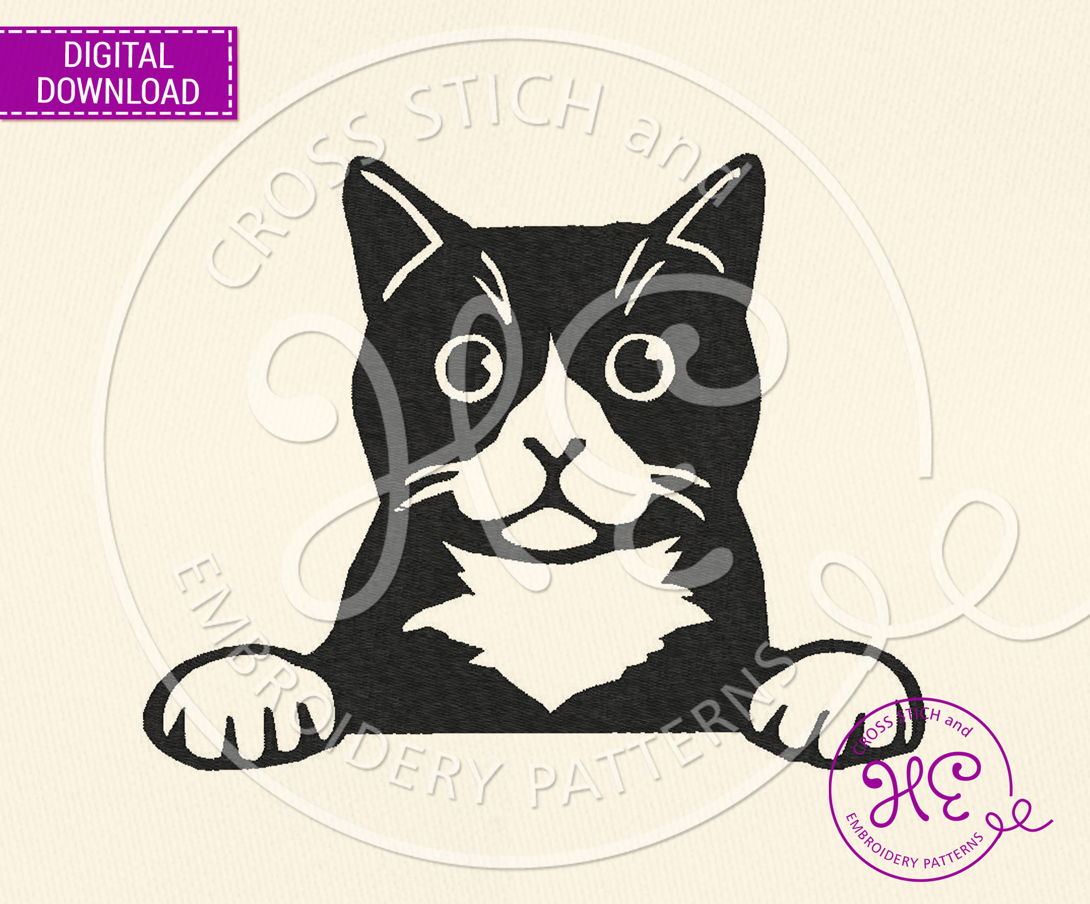 Tuxedo Cat Embroidery Designs Embroidery Pattern for Machine Etsy
