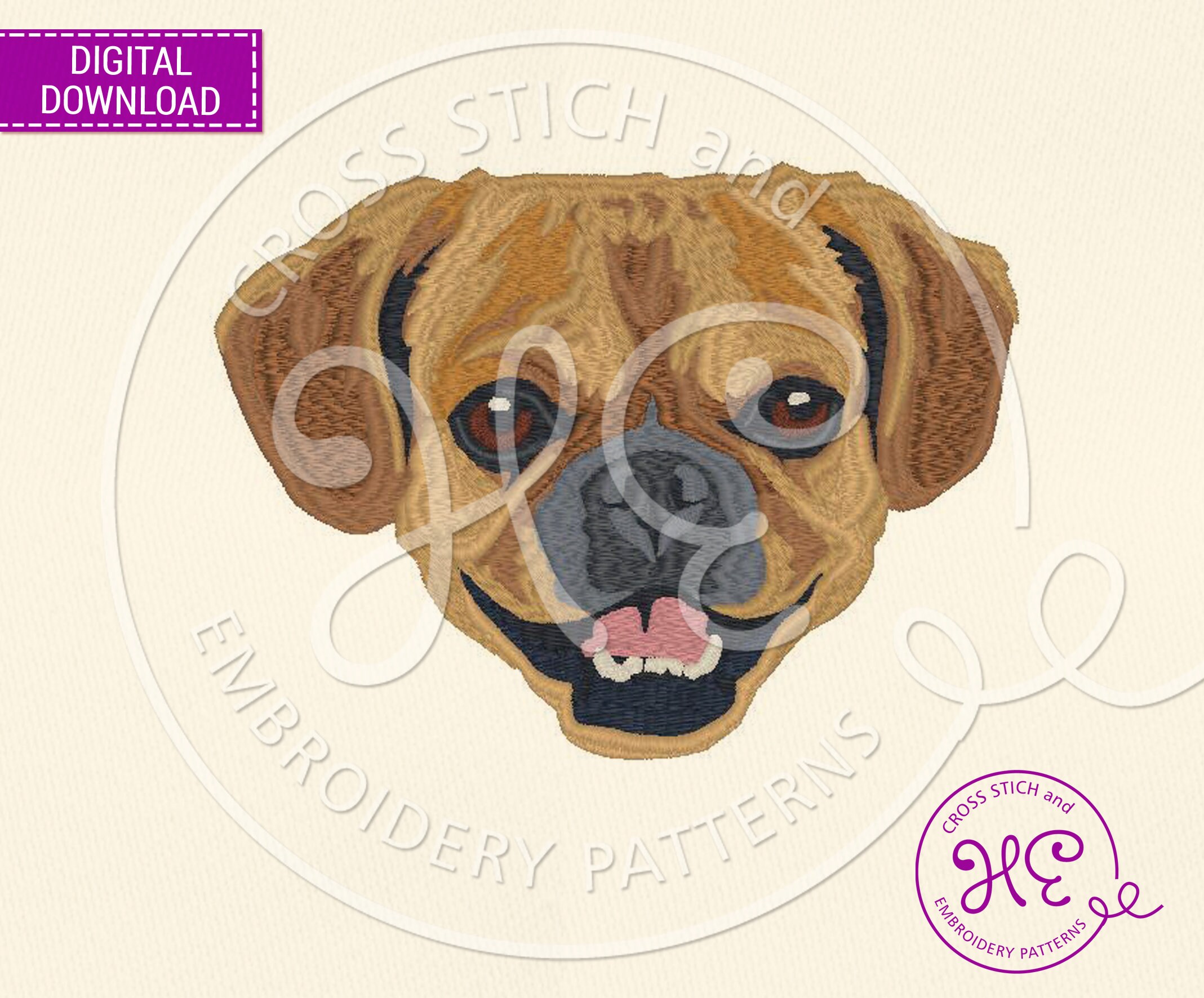 Puggle Embroidery Design, Machine Embroidery Pattern, Download, Cute ...