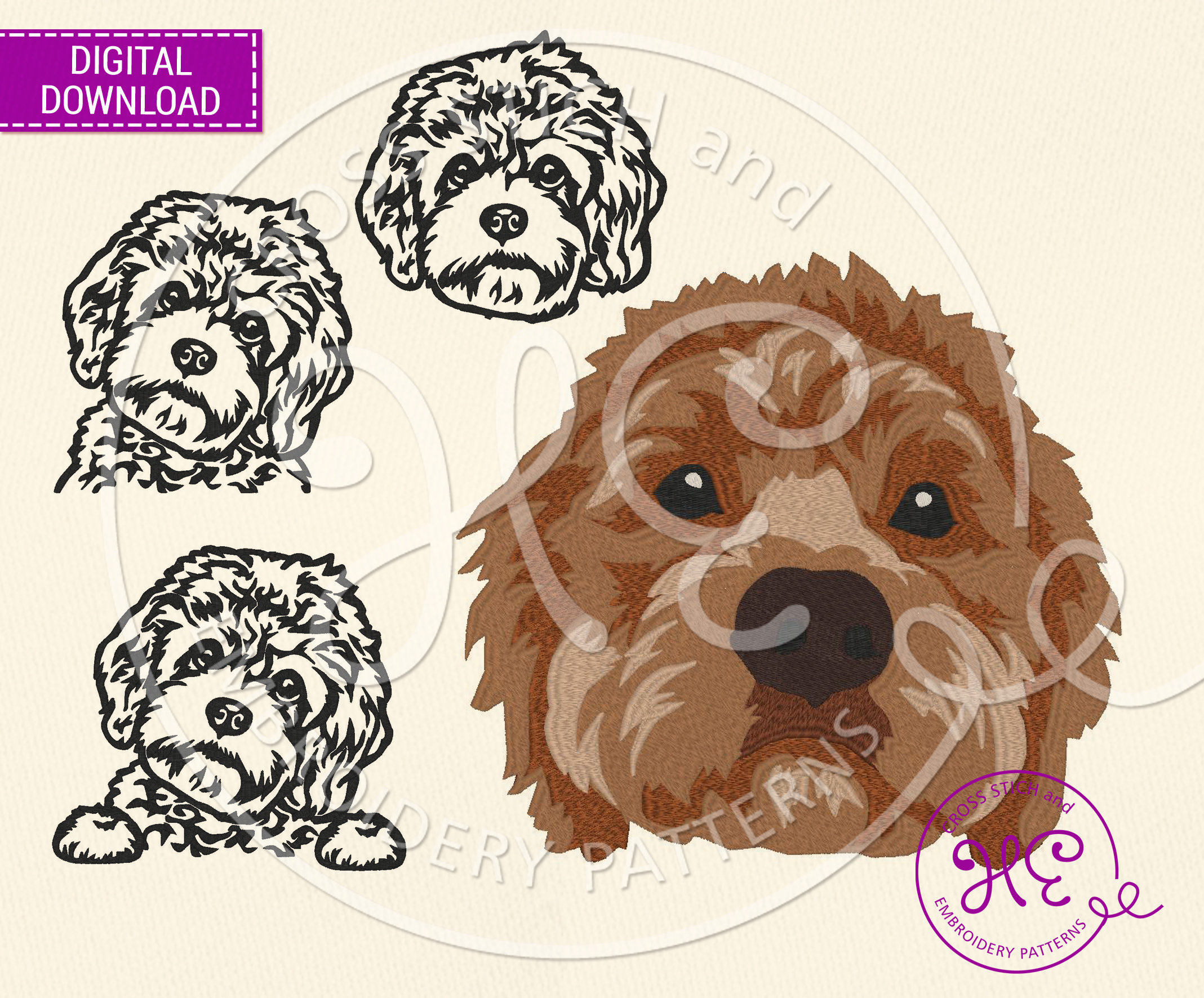 Cavapoo Dog Embroidery Designs Machine Embroidery Pattern Etsy UK
