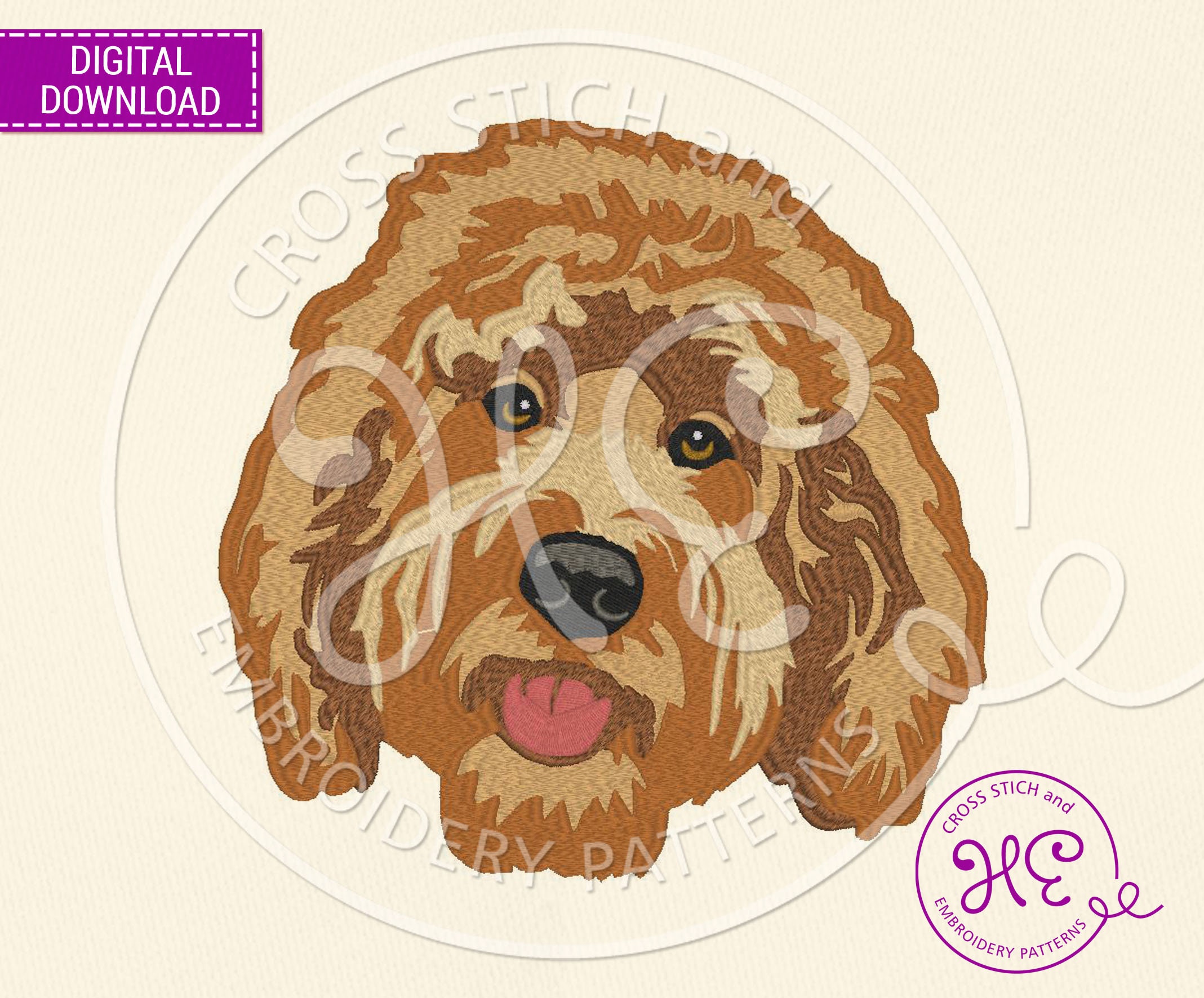Golden Doodle Embroidery Design Machine Embroidery Pattern Etsy