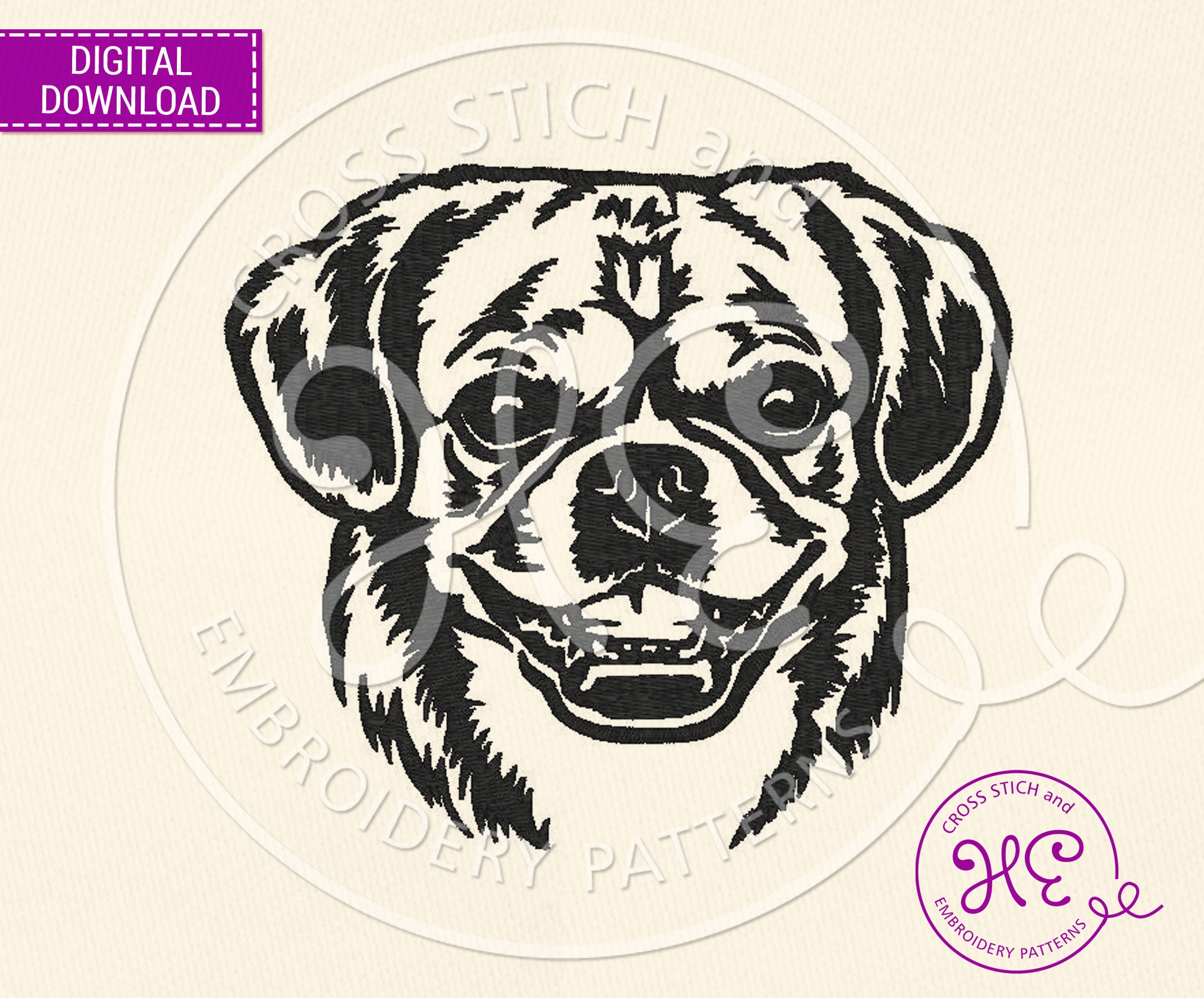 Puggle Embroidery Design, Machine Embroidery Pattern, Download, Cute ...