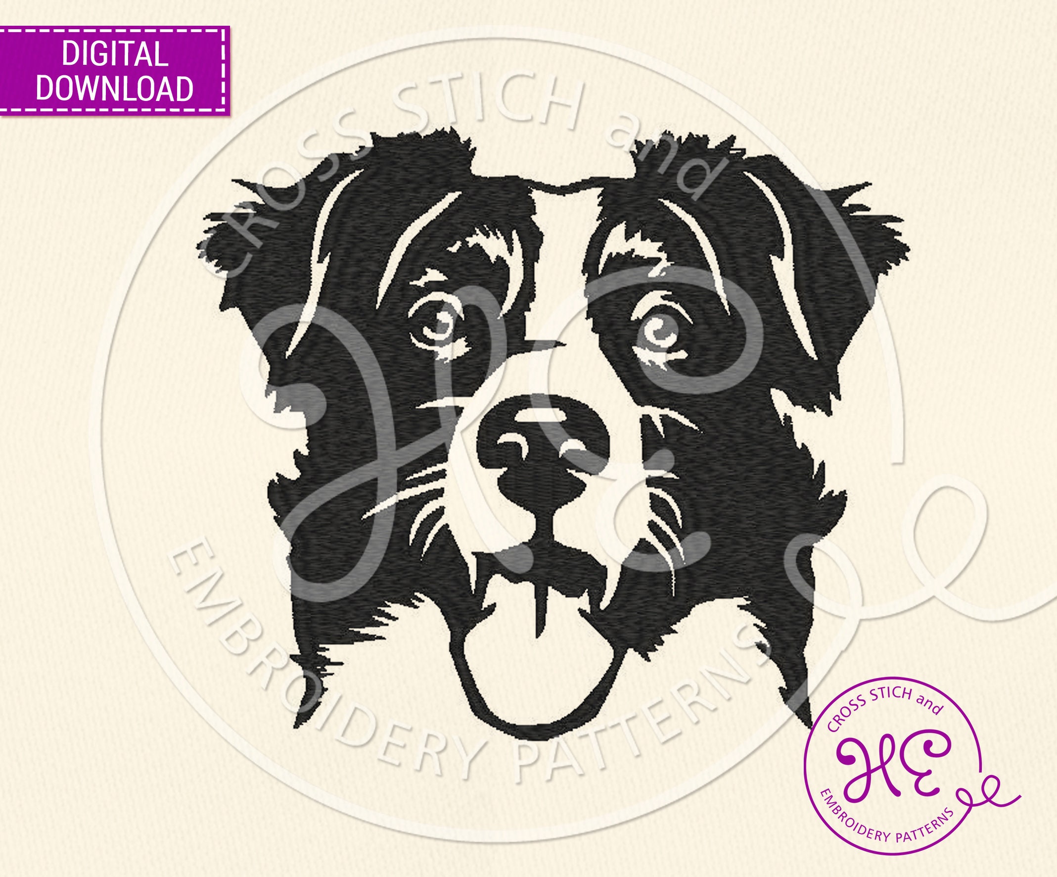 Border Collie Dog Embroidery Designs Embroidery Pattern - Etsy Australia