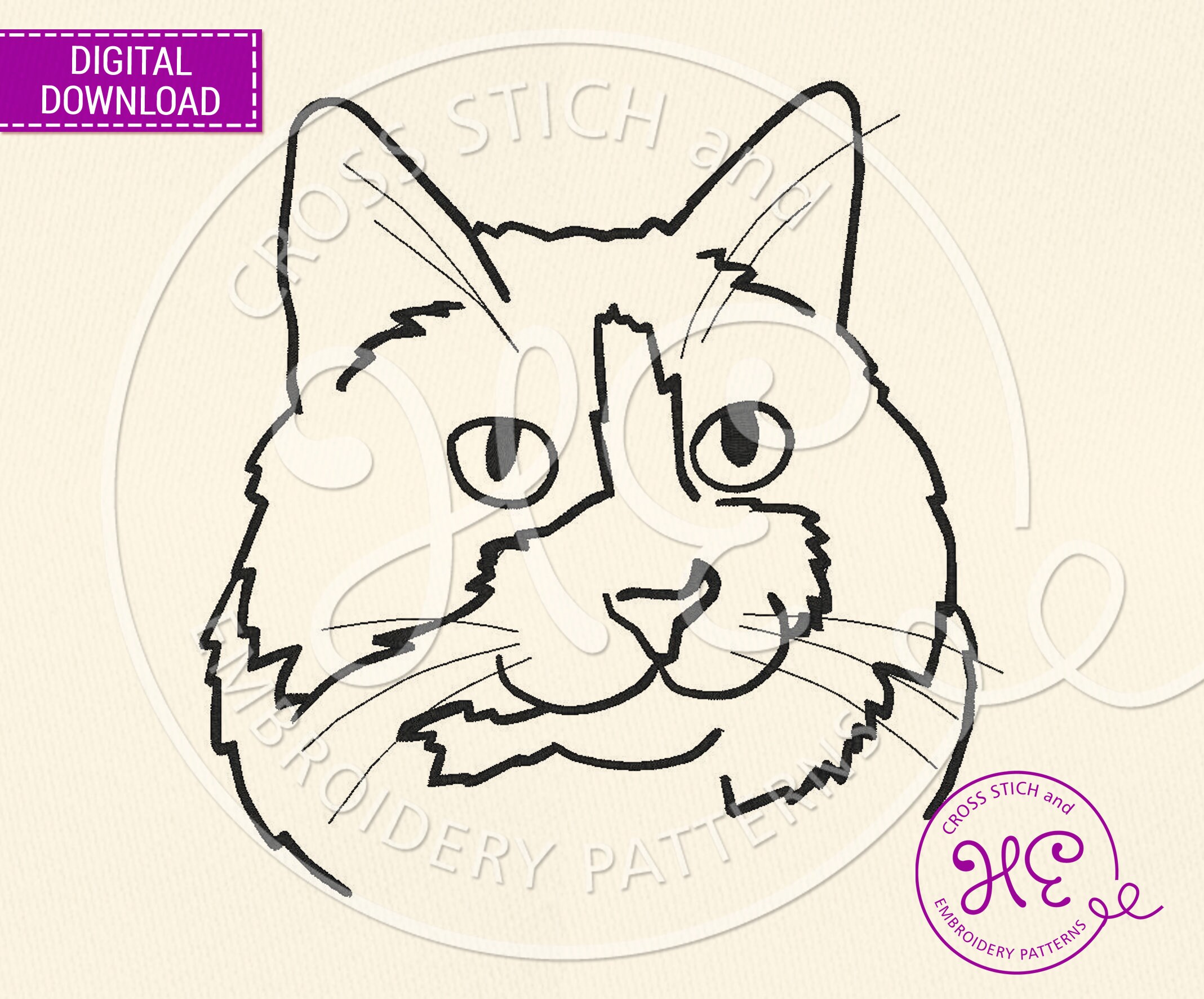 Tuxedo Cat Embroidery Designs Embroidery Pattern for Machine Etsy