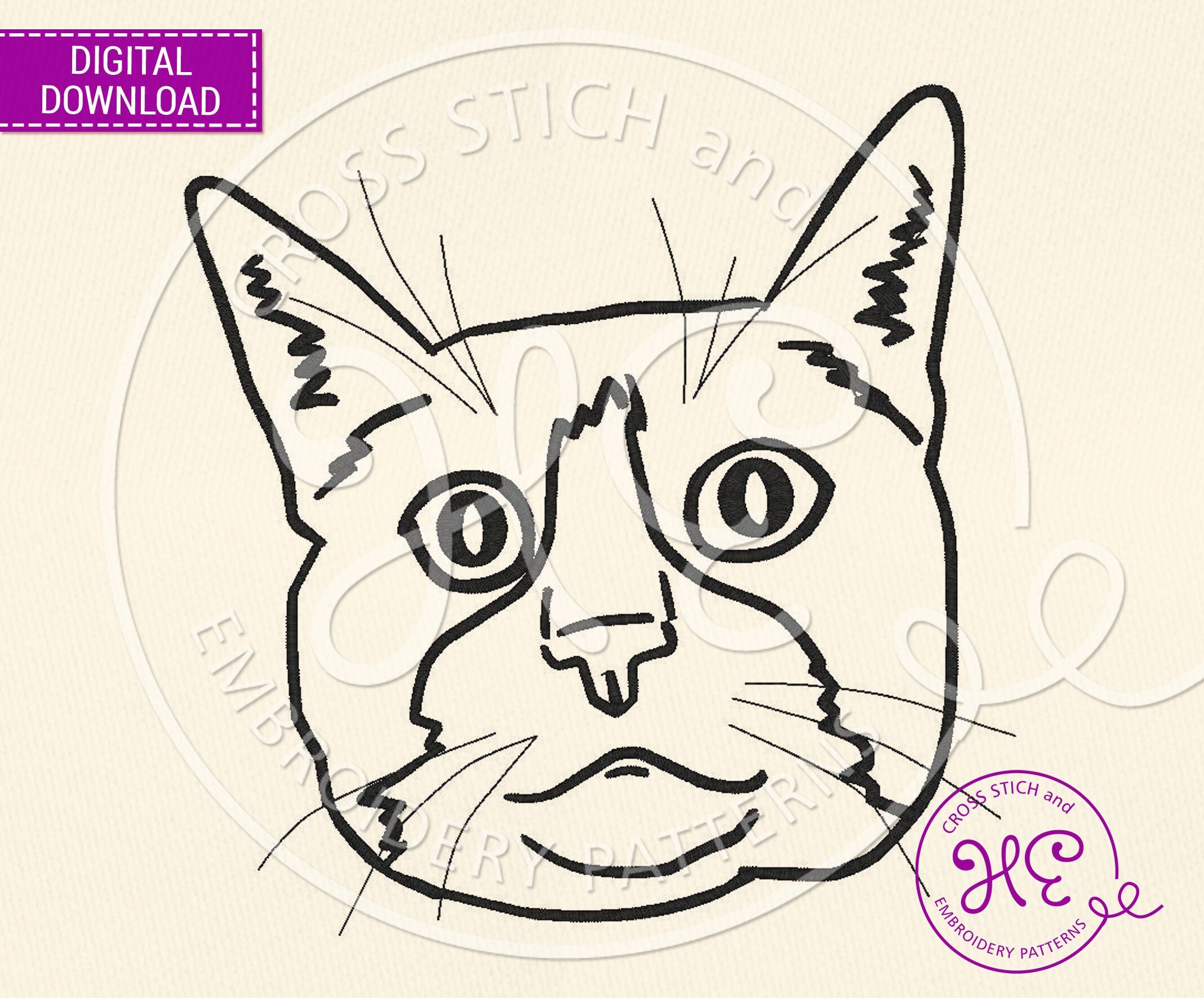 Tuxedo Cat Embroidery Designs Embroidery Pattern for Machine Etsy