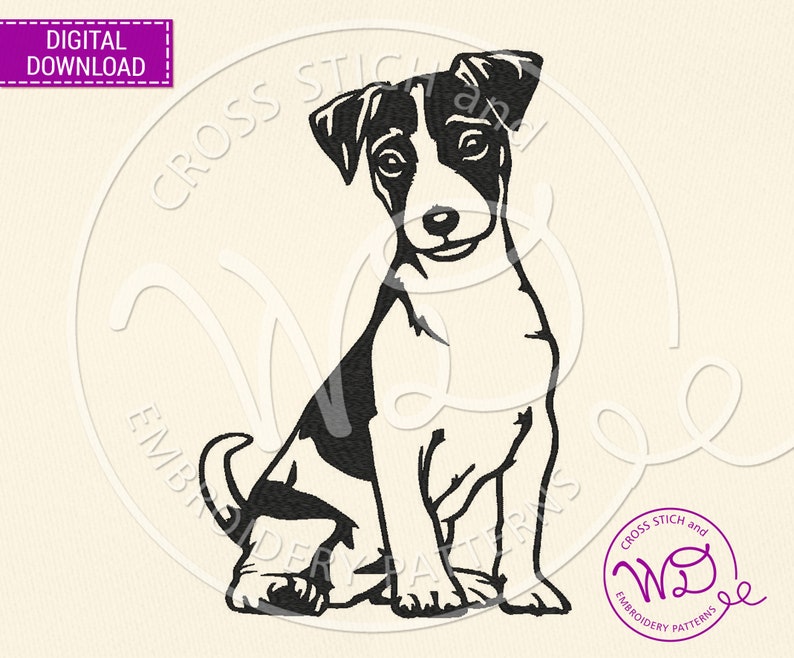 Jack Russell Terrier Embroidery Pattern Machine Embroidery Etsy