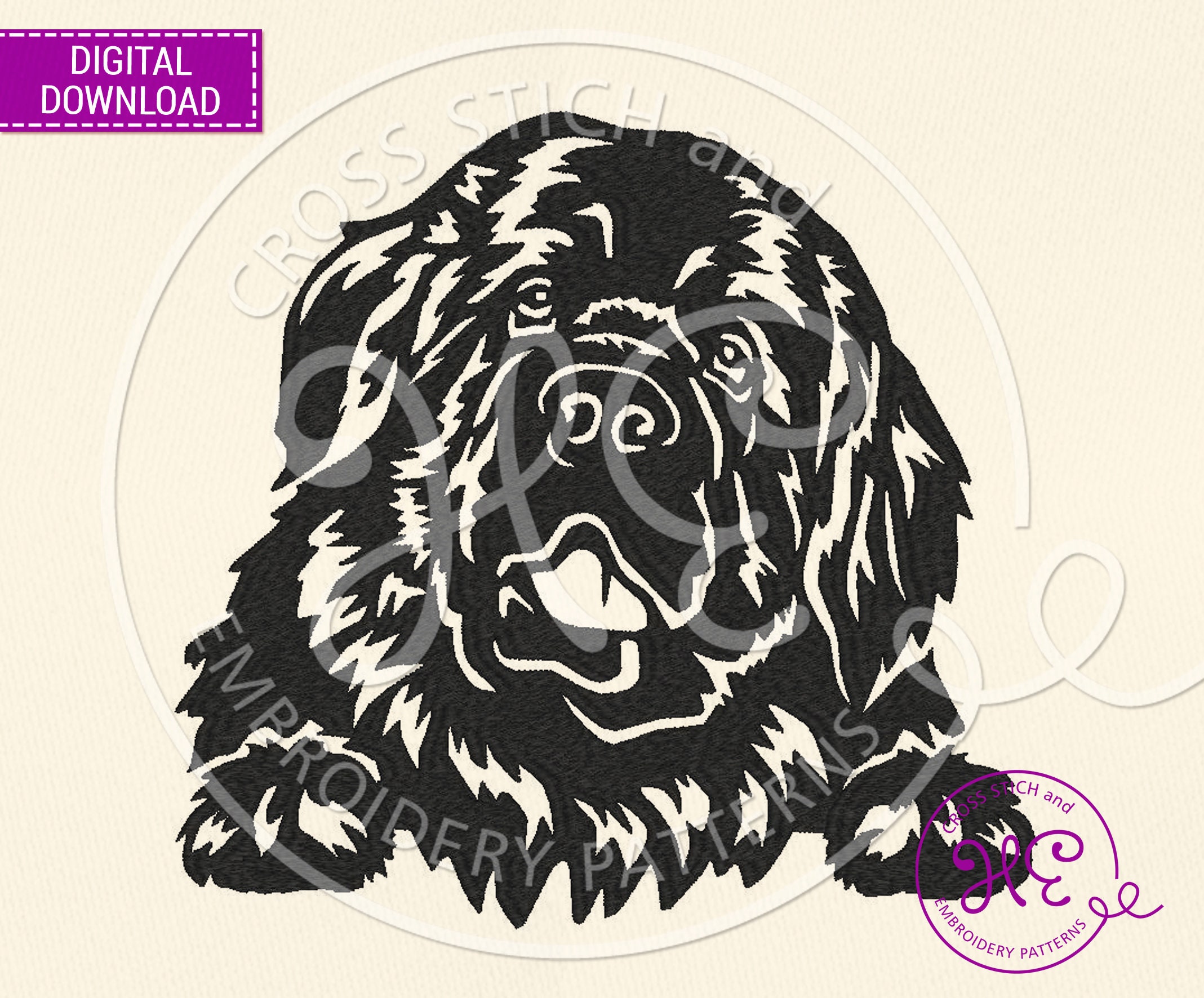 Newfoundland Dog Embroidery Design Machine Embroidery Etsy