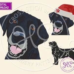 Black Labrador Embroidery Design, Machine Embroidery Pattern, Download, Ukraine Shop, Cute Dog Labi Face Body Scheme, Colorful Animal Breed
