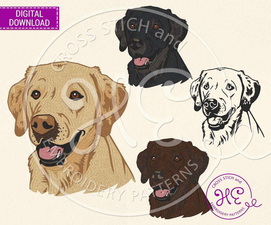 Labrador Dog Embroidery Designs, Machine Embroidery Pattern, Download ...