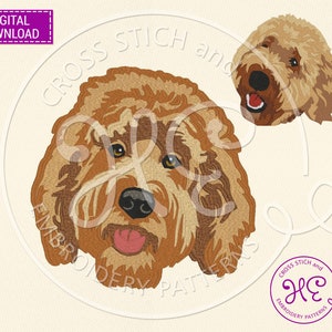 Golden Doodle Embroidery Design, Machine Embroidery Pattern, Ukraine Digital Download, Cute Doodle, Color Pet, Animal Art, Dog Breed