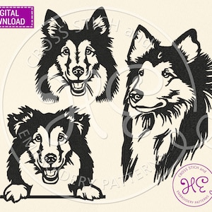 Shetland Sheepdog Embroidery Design, Machine Embroidery Pattern, Ukraine Shops, Download, Outline Rough Collie, Dog Breed, Bernina Babylock
