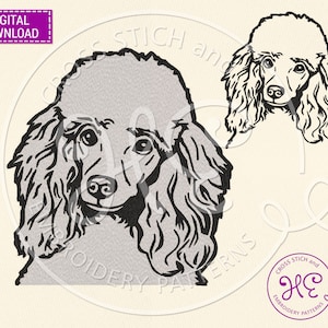 Poodle Embroidery Design, Machine Embroidery Pattern, Download, Cute Pet Scheme, Pes Jef File, Colorful Outline, Dog Breed, Janome Tajima