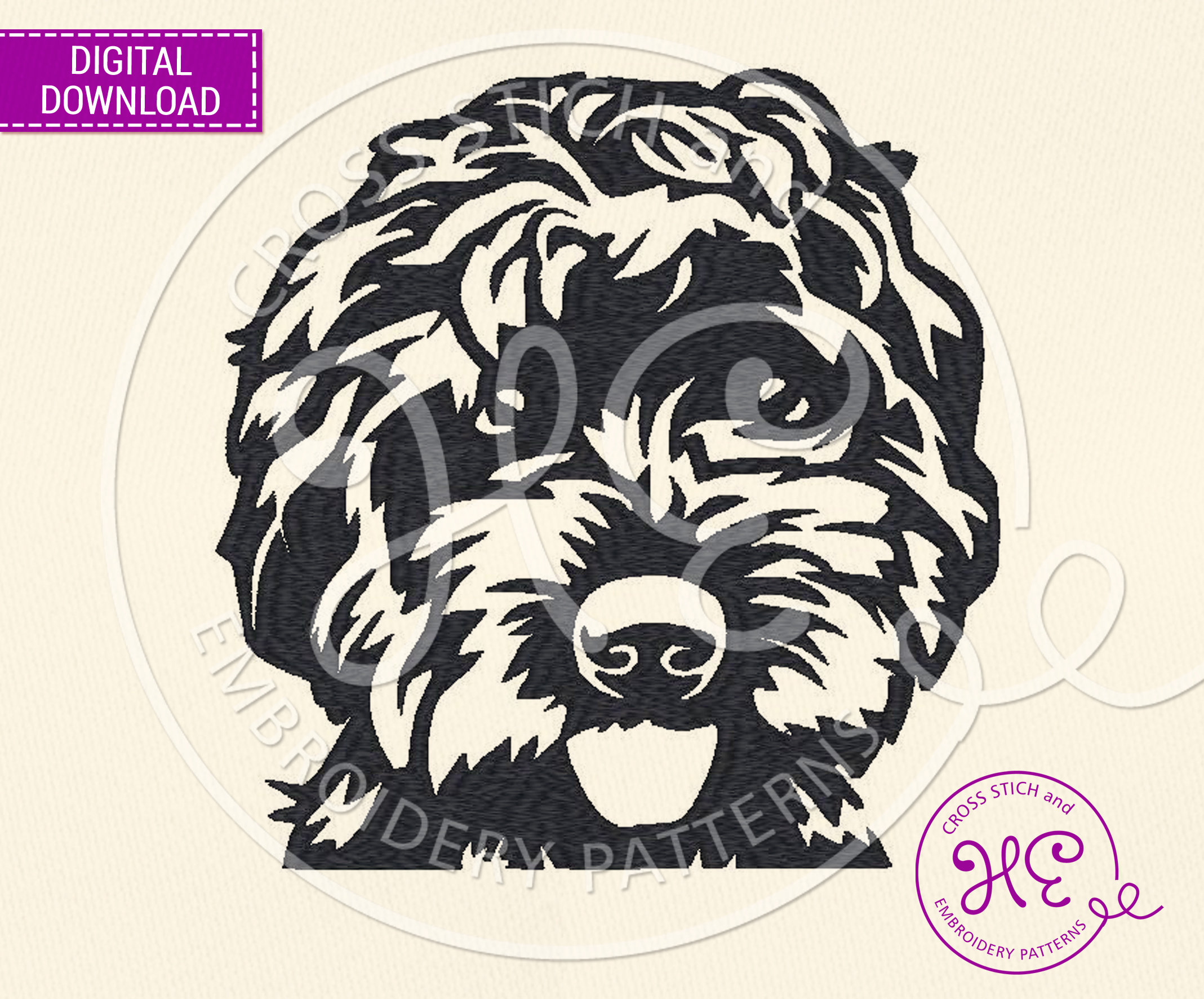 Labradoodle Dog Embroidery Designs, Machine Embroidery Pattern, Instant ...