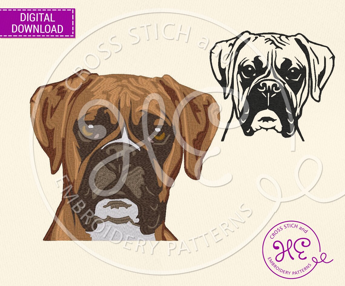 Boxer dog embroidery pattern machine embroidery designs  etsy australia Boxer dog embroidery pattern machine embroidery designs  etsy australia