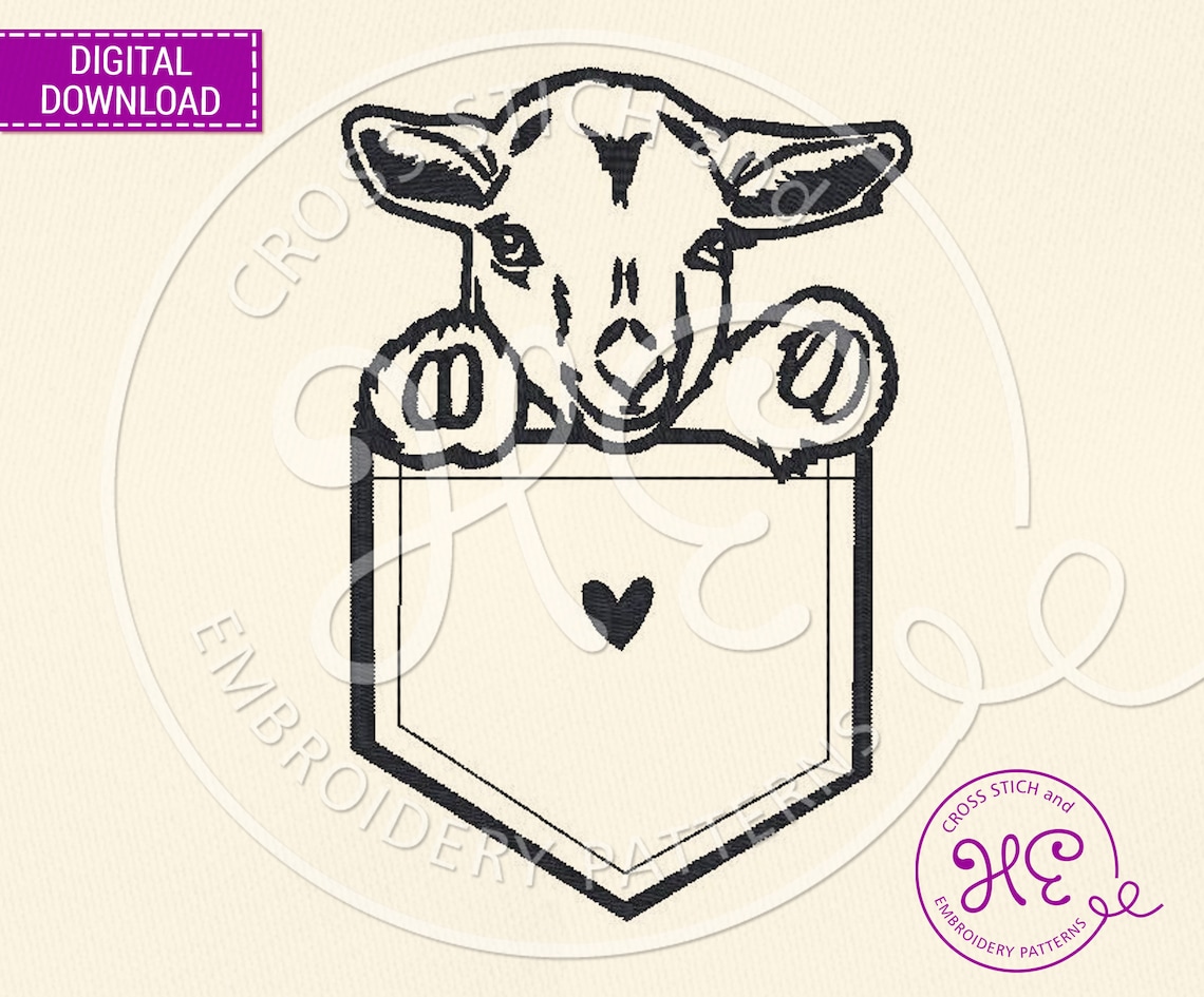 Goat Embroidery Designs Cute Embroidery Pattern for Machine Etsy