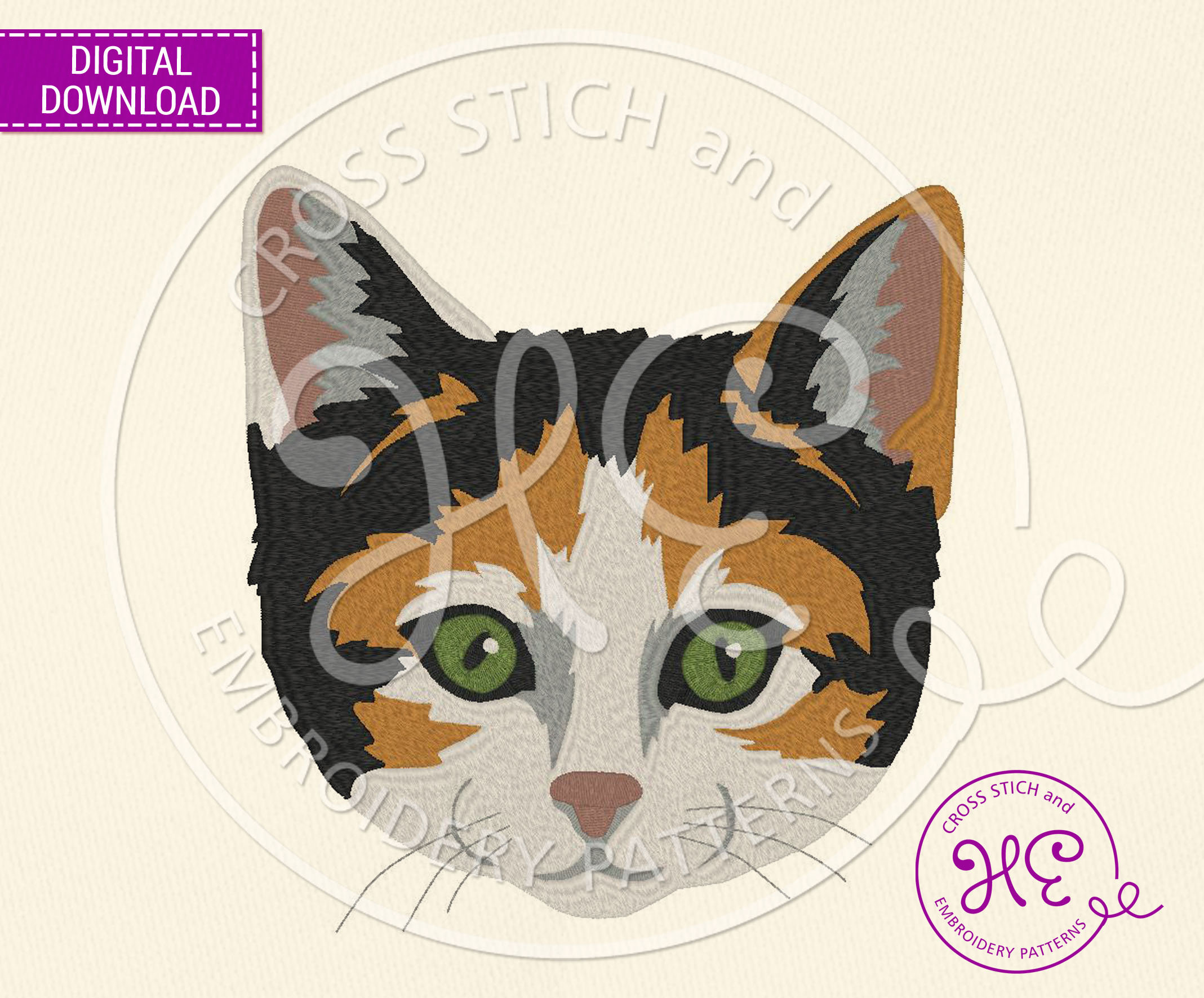Calico Cat Embroidery Designs Machine Embroidery Pattern Etsy