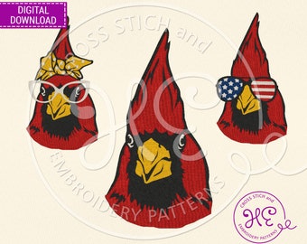 Kardinalbroderidesign, maskinbroderimönster, digital nedladdning, fågelkonstschema, ukrainska butiker, färgfil, Pes Dst Jef Fxp Hus