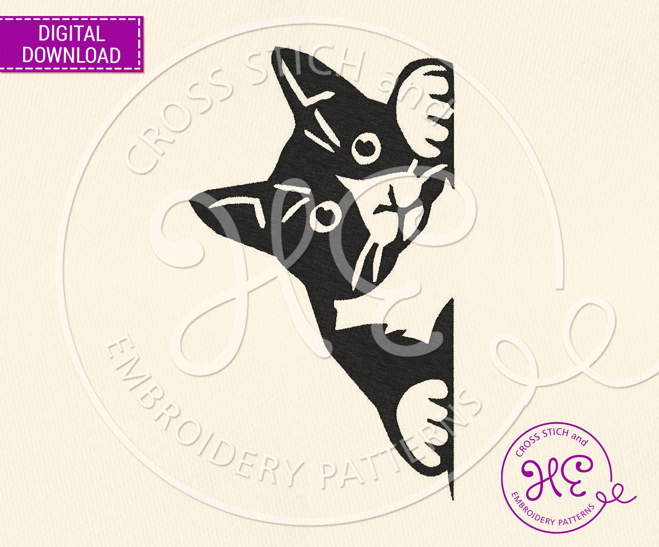 Tuxedo Cat Embroidery Designs Embroidery Pattern for Machine Etsy