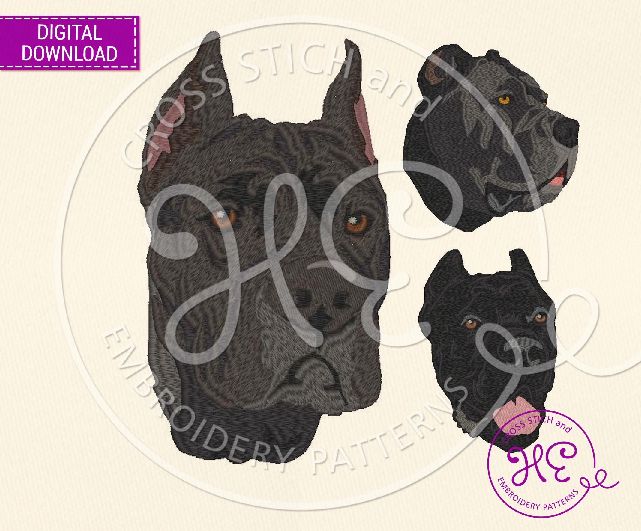 Cane Corso Dog Embroidery Design, Machine Embroidery Pattern, Download ...