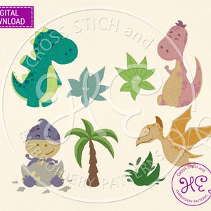 Dinosaur Embroidery Design, Embroidery Pattern For Machine, Download, Cute Dragon Applique, Set of 6 dino, Baby Dinosaur, Babylock, Janome