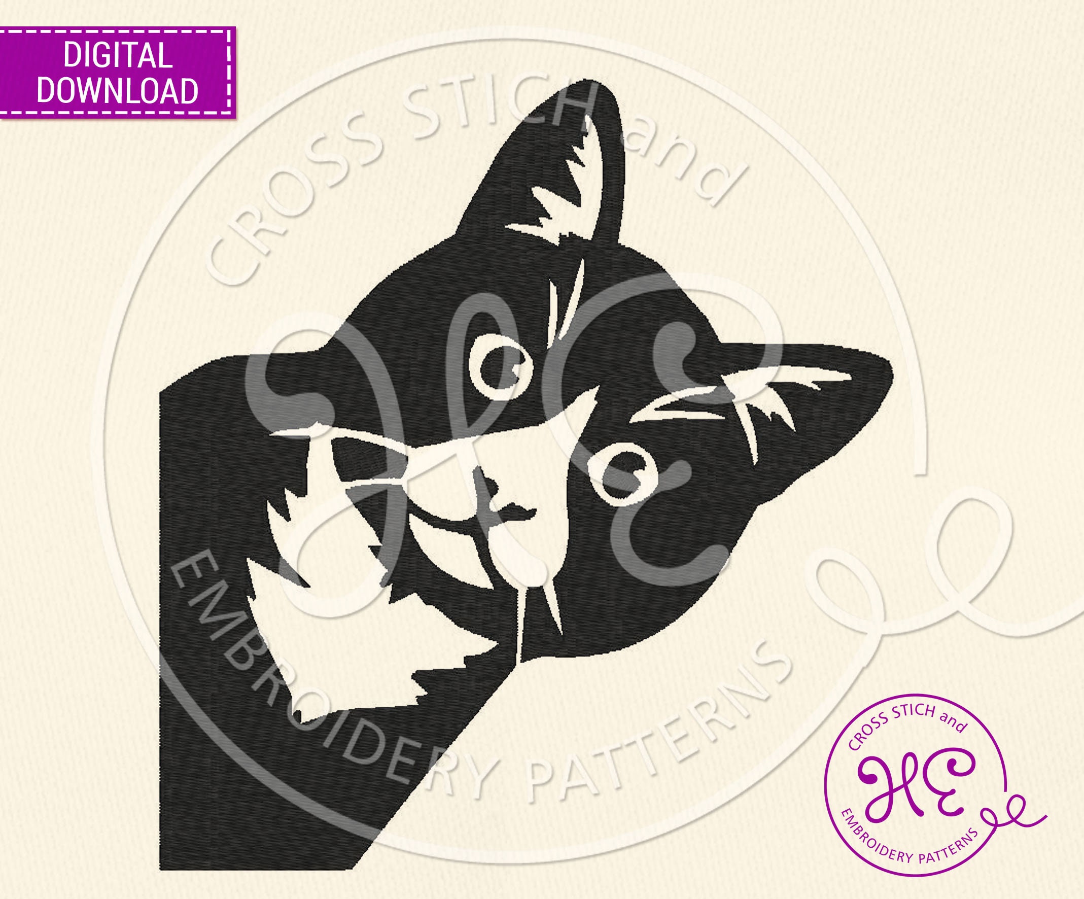 Tuxedo Cat Embroidery Designs Embroidery Pattern for Machine Etsy