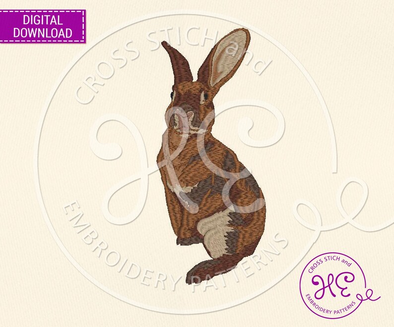 Rabbit Embroidery Design, Embroidery Pattern for Machine, Download ...