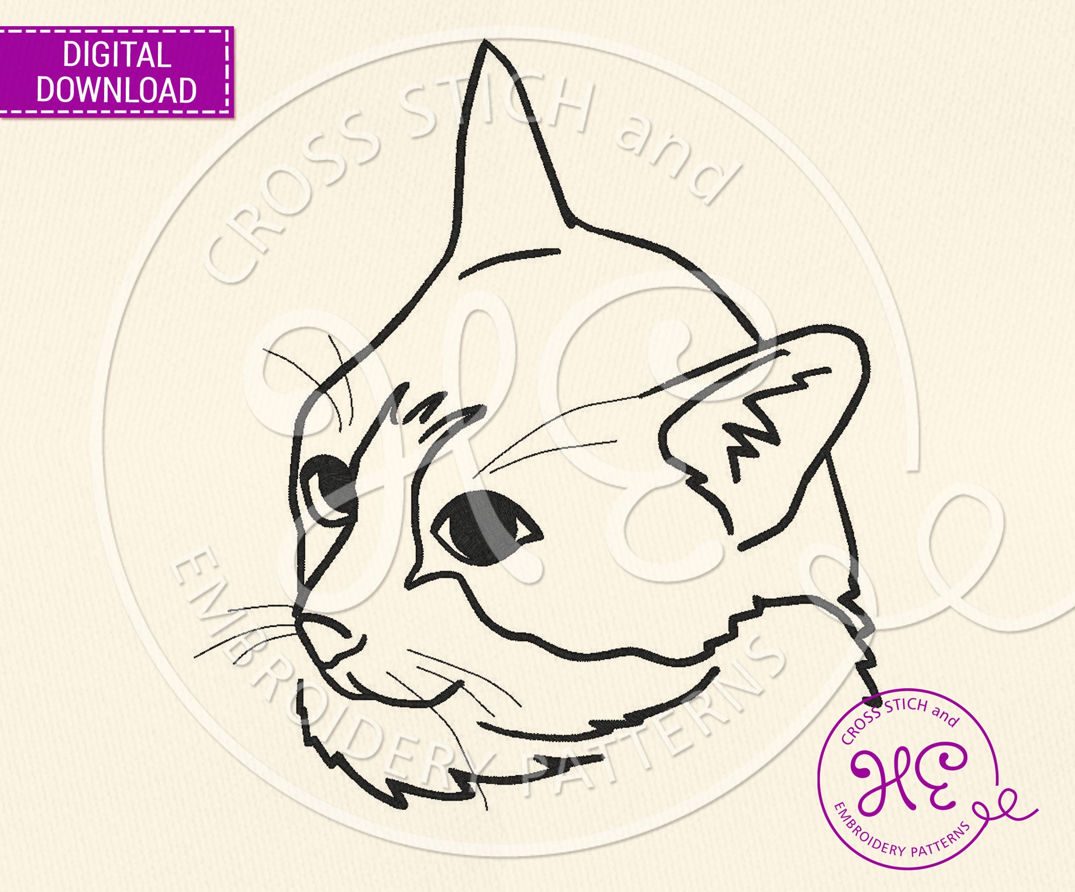 Tuxedo Cat Embroidery Designs Embroidery Pattern for Machine Etsy