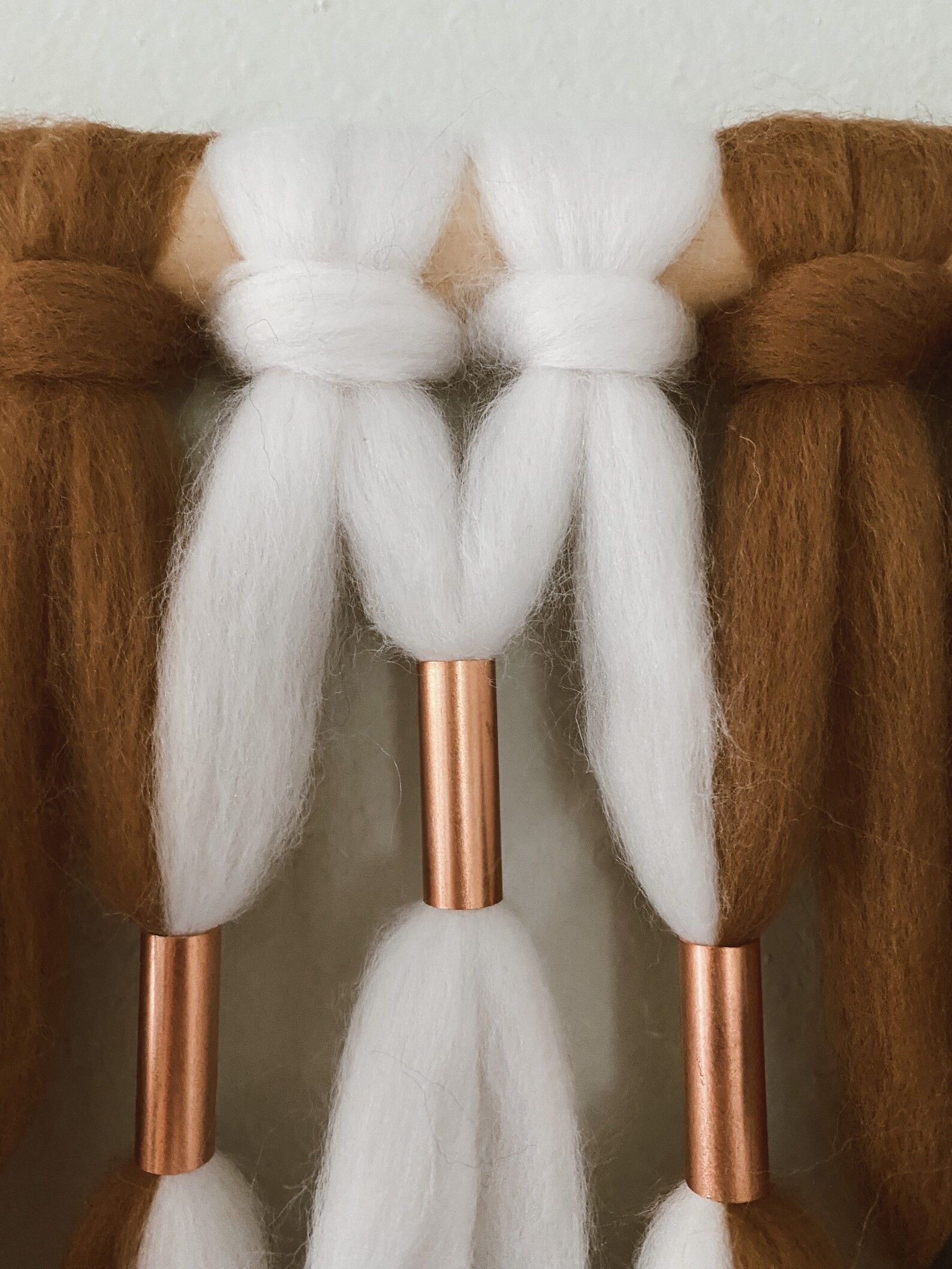 Macrame Wool Wall Hanging merino wool roving cotton cord Etsy