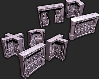 3D Printed Desert Palace Walls: 28/32mm RPG Terrain