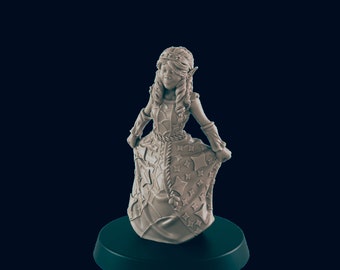 Elven Townsfolk Mini: 3D Printed RPG Model, 28mm Scale
