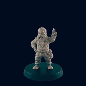 Dwarven Male Shopkeeper Mini: 3D Printed RPG Terrain (28mm)